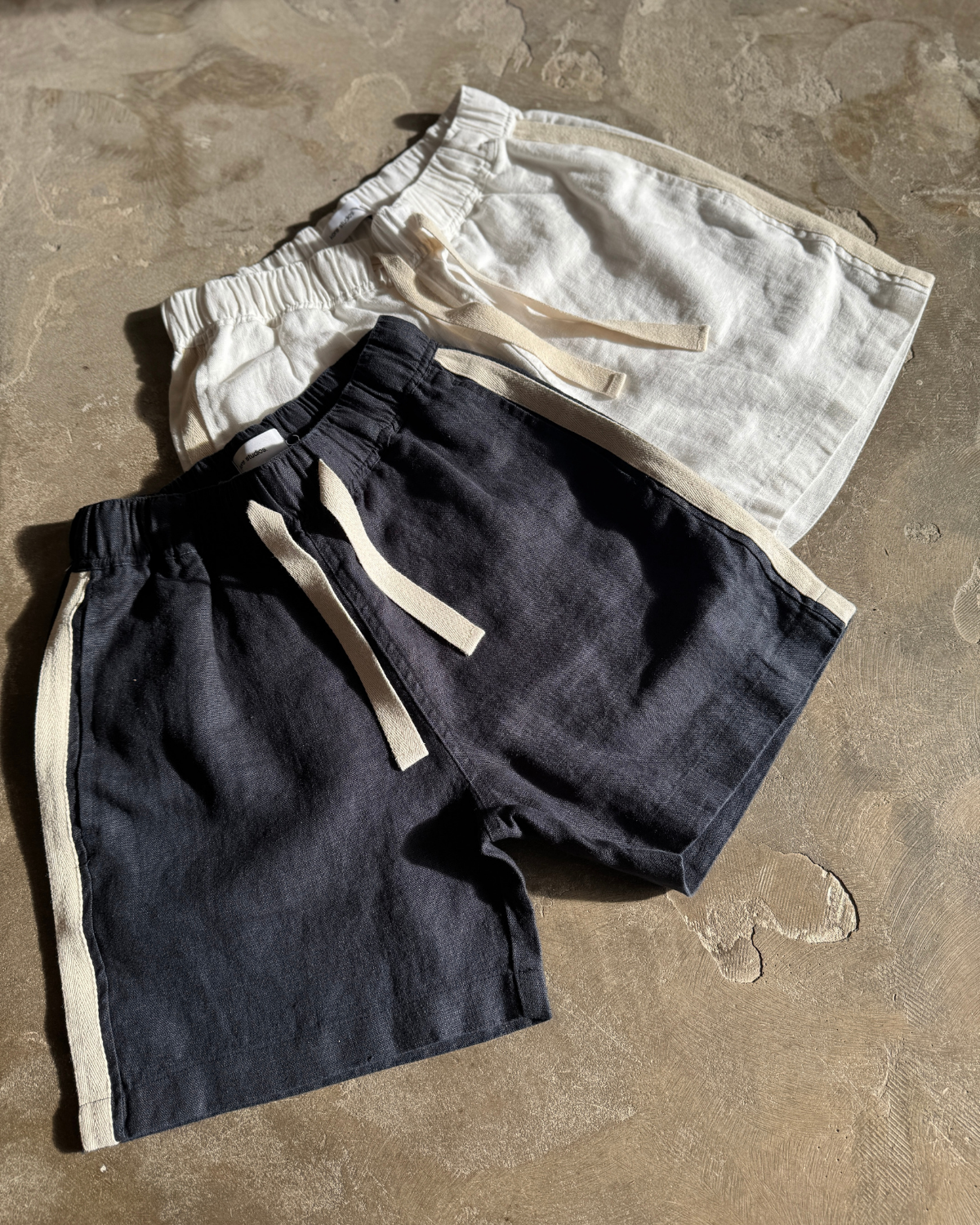 Amalfi Stripe Linen Short - Midnight
