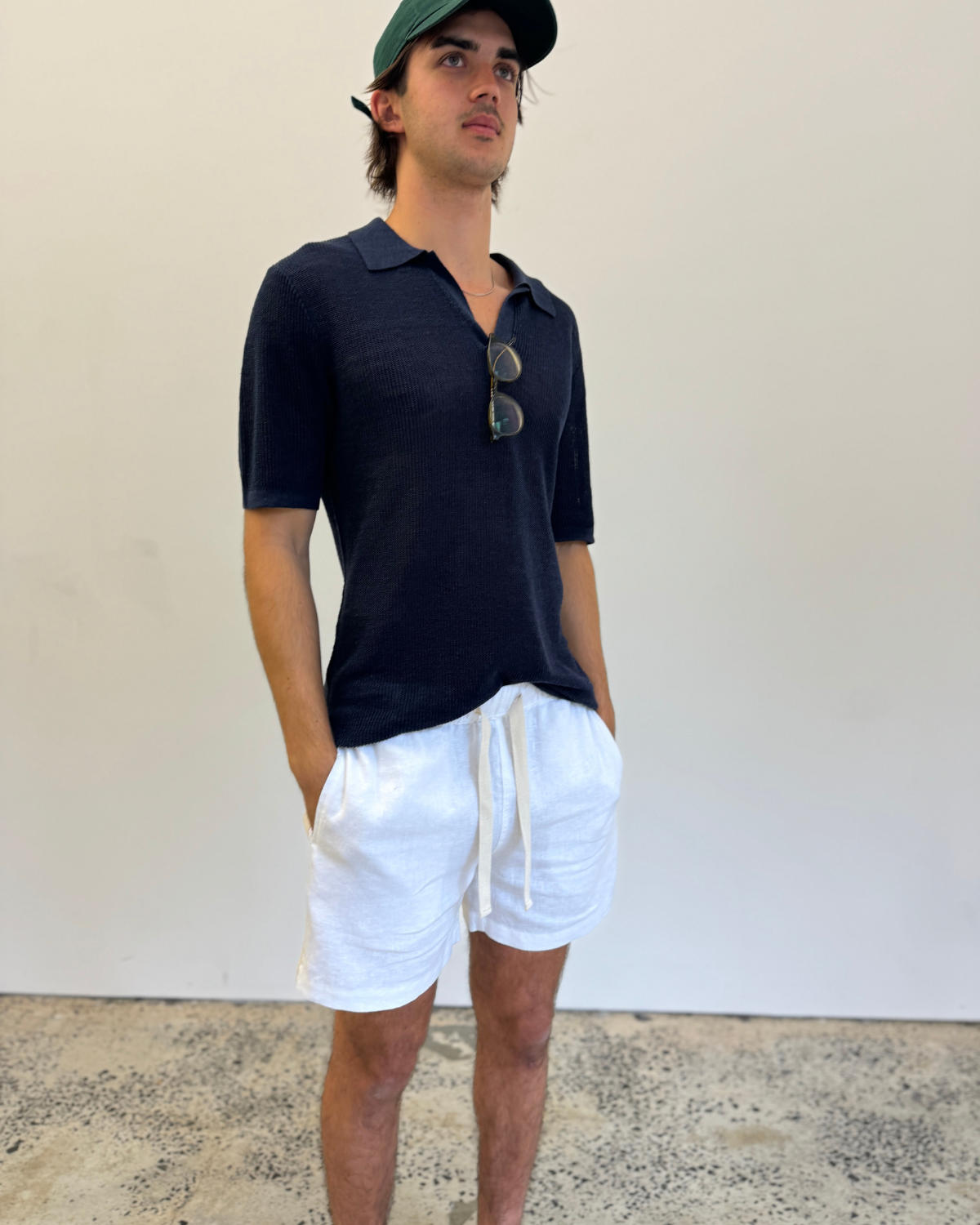 Amalfi Stripe Linen Short - White