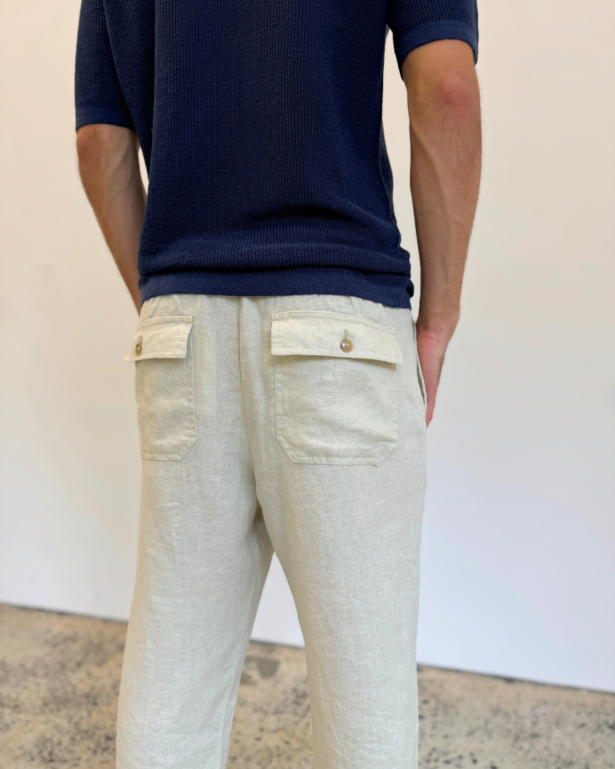Linen Slack Pant - Hay