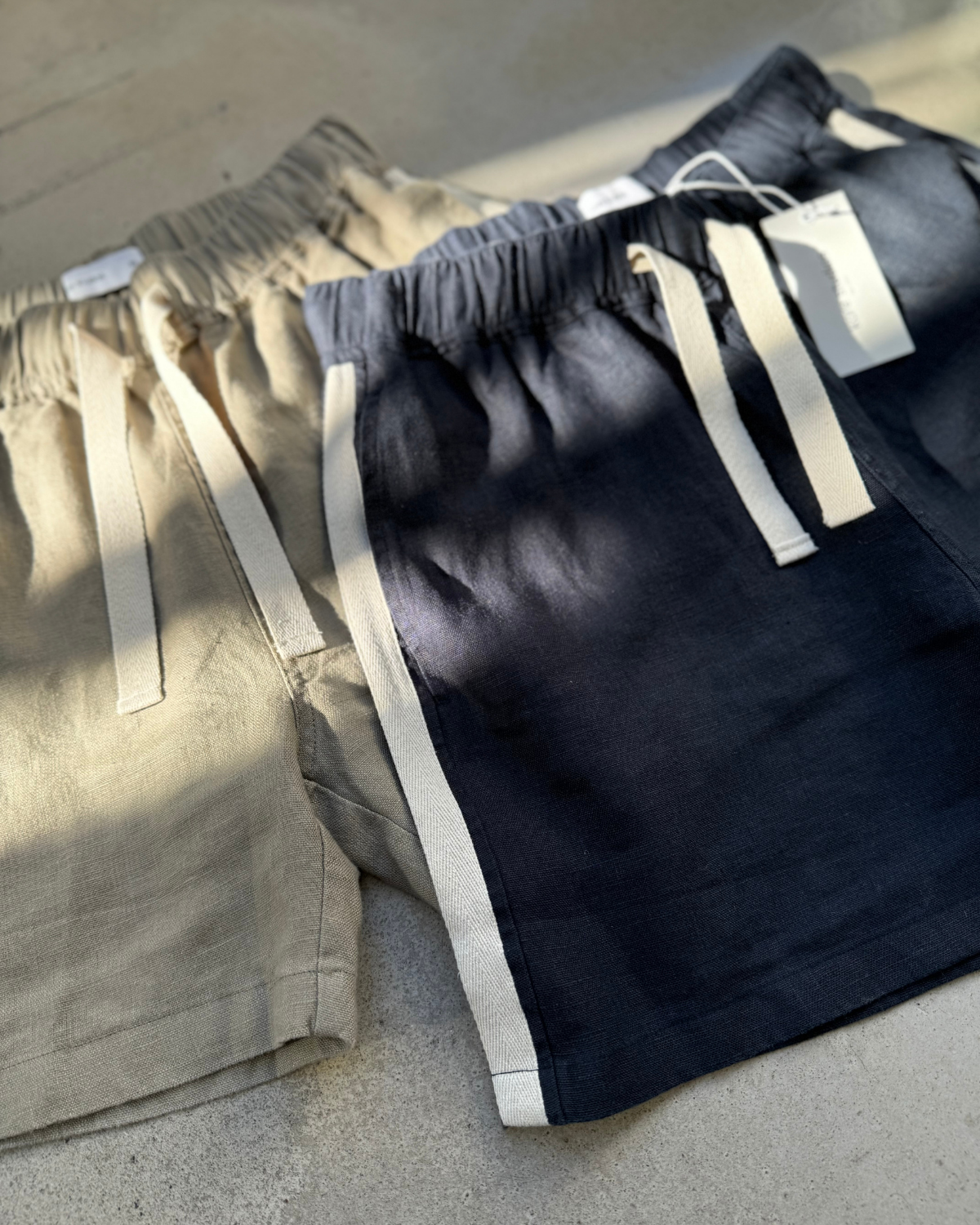 Amalfi Stripe Linen Short - Stone