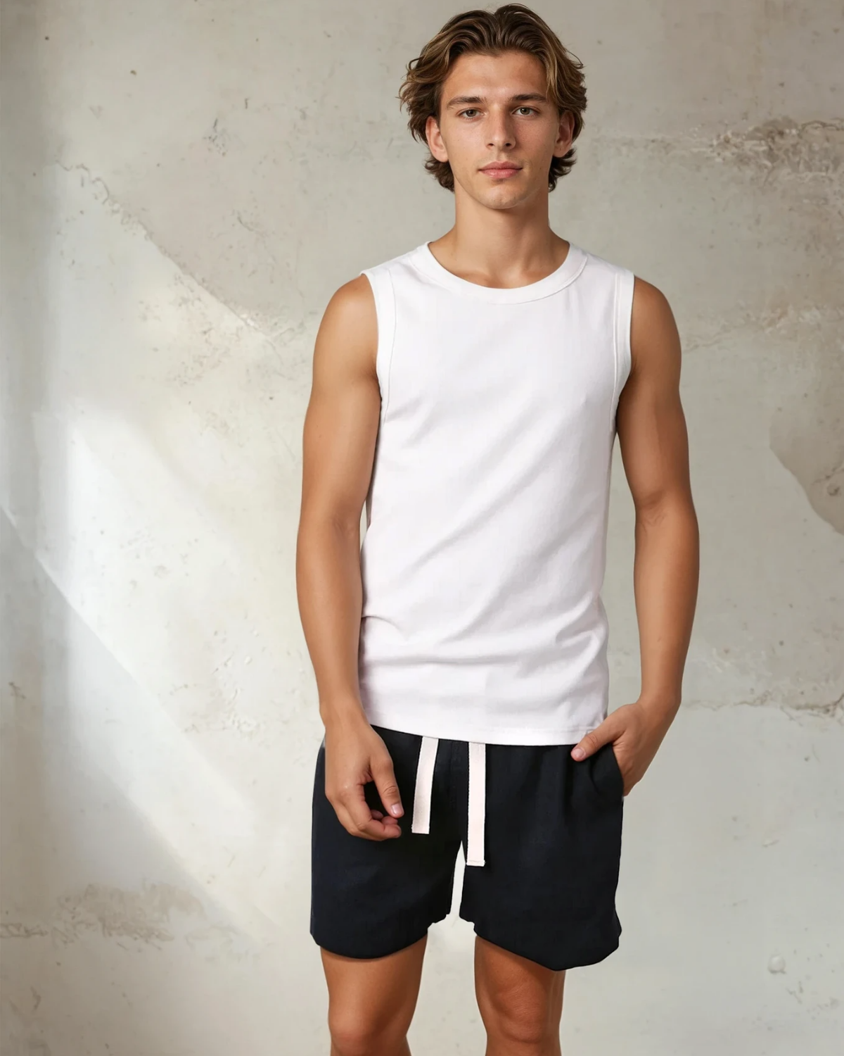 Amalfi Stripe Linen Short - Midnight