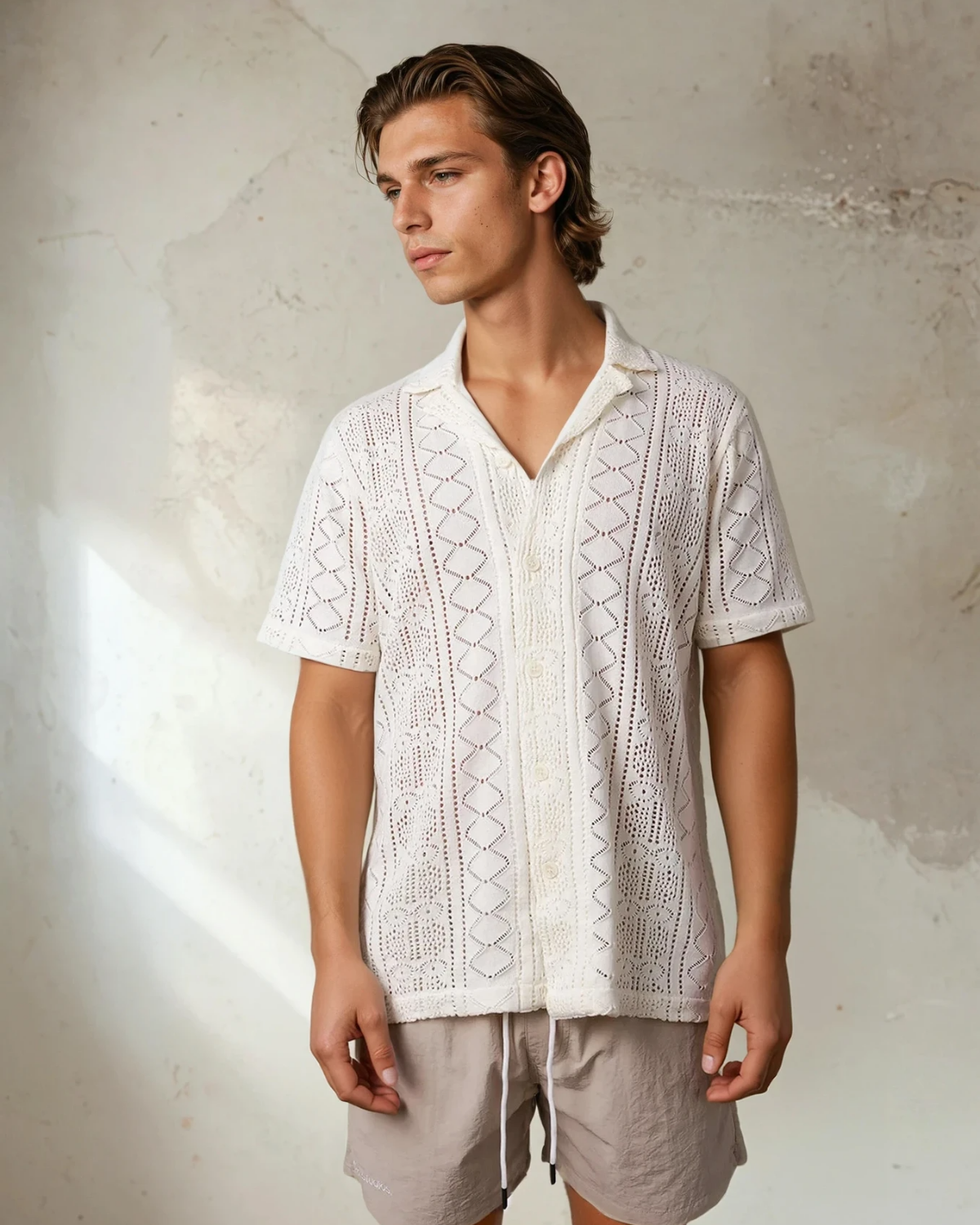 Cinetto Knit S/S Shirt - Cream
