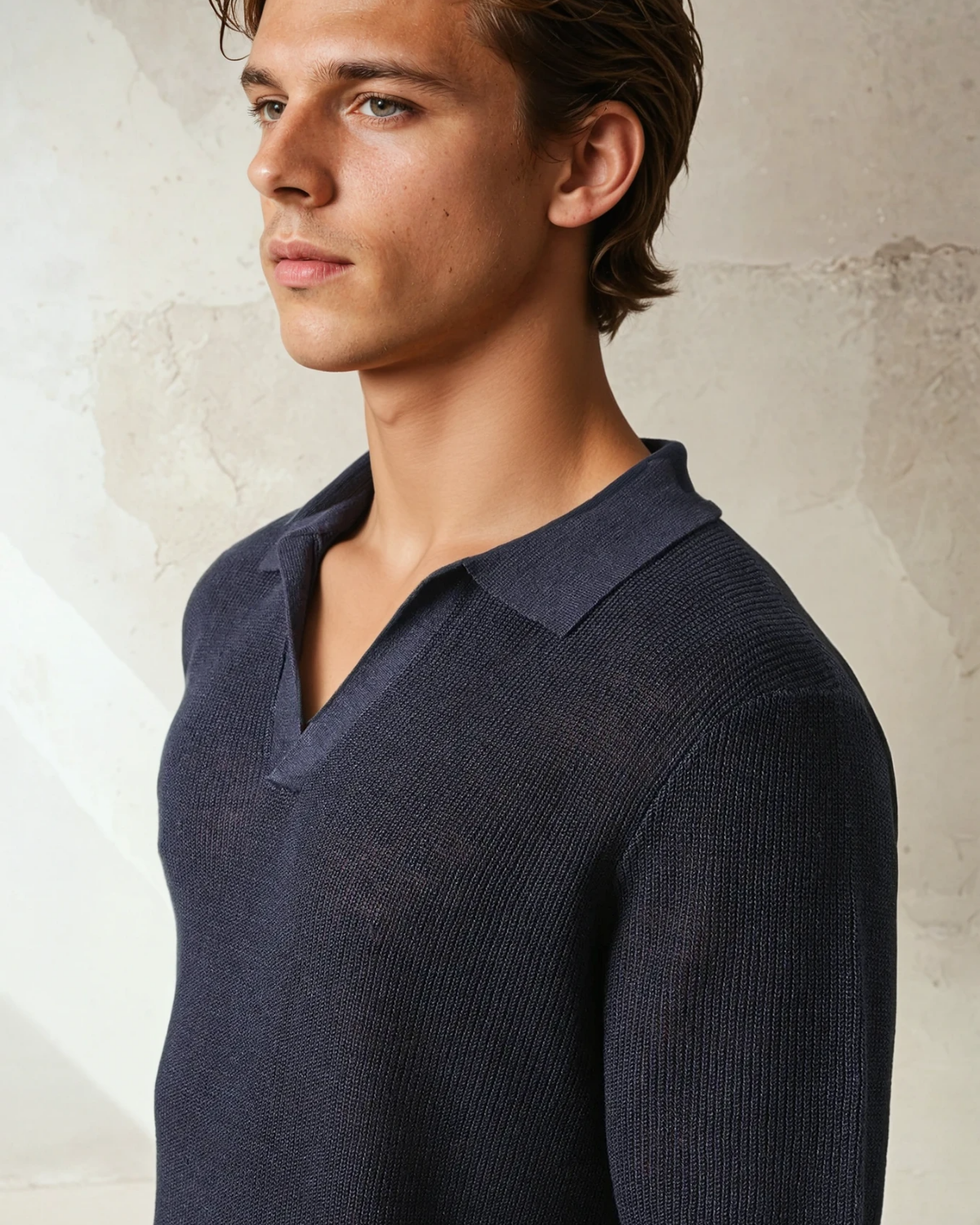 Lucca Linen Polo Midnight