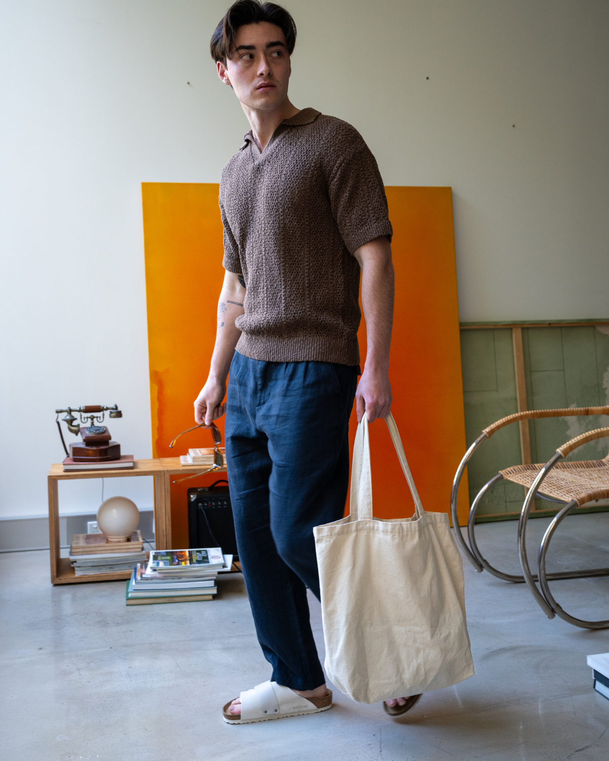 Linen Slack Pant - Midnight