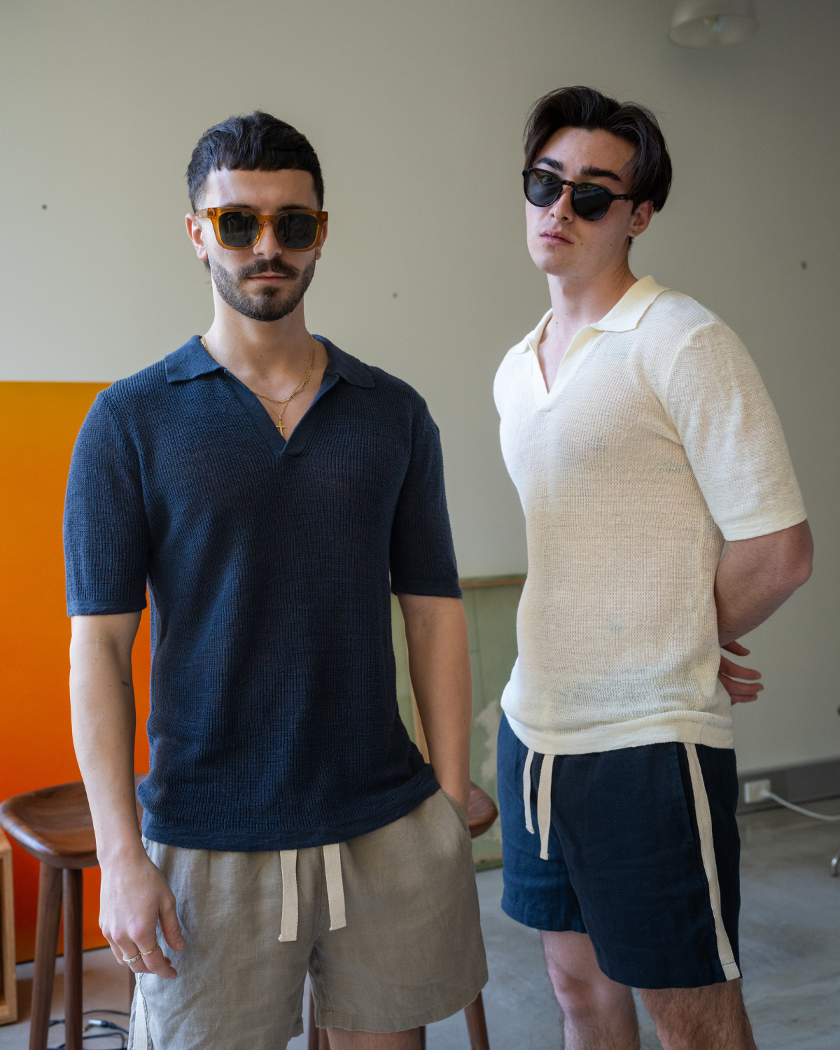 Lucca Linen Polo Midnight