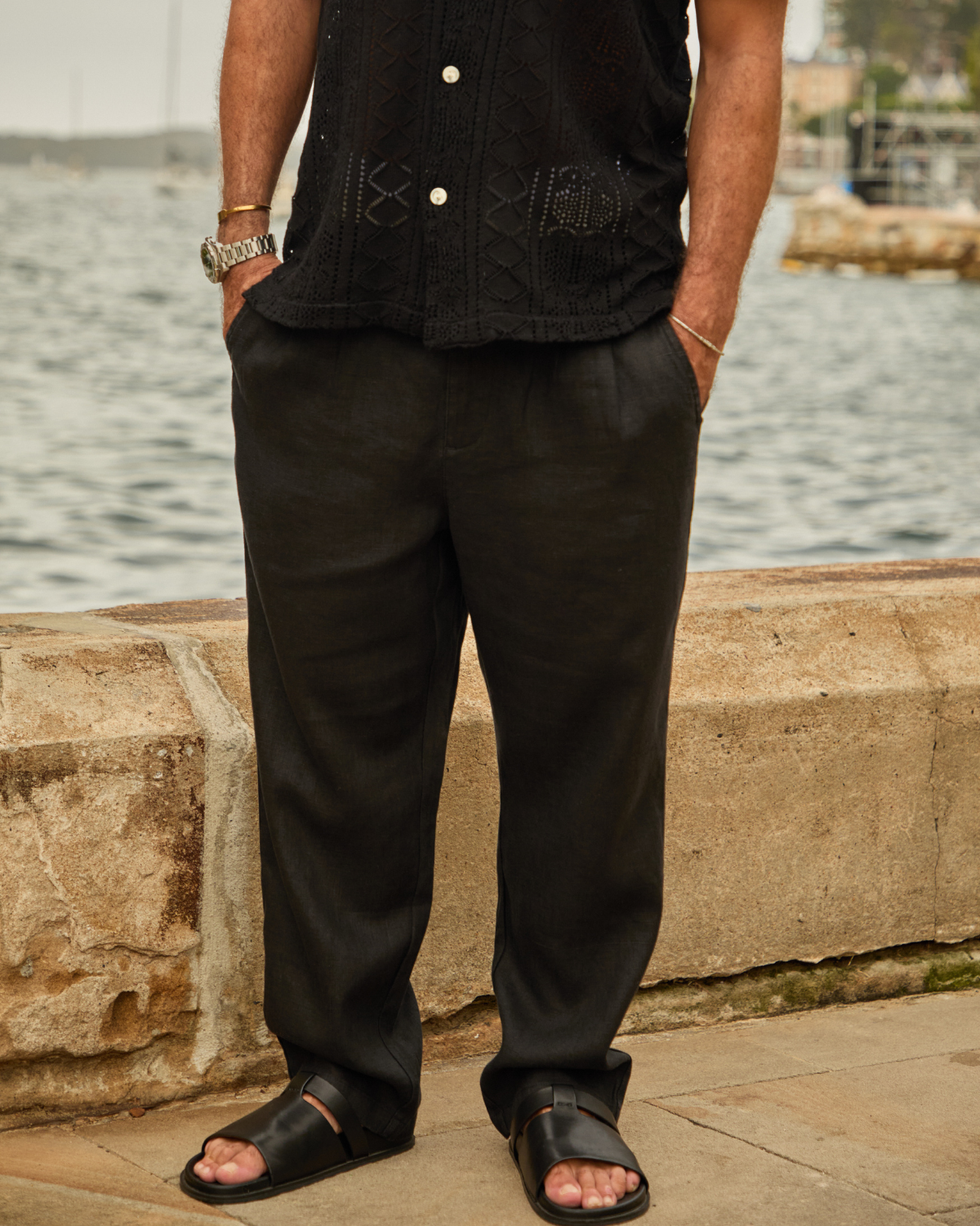 Linen Slack Pant - Night