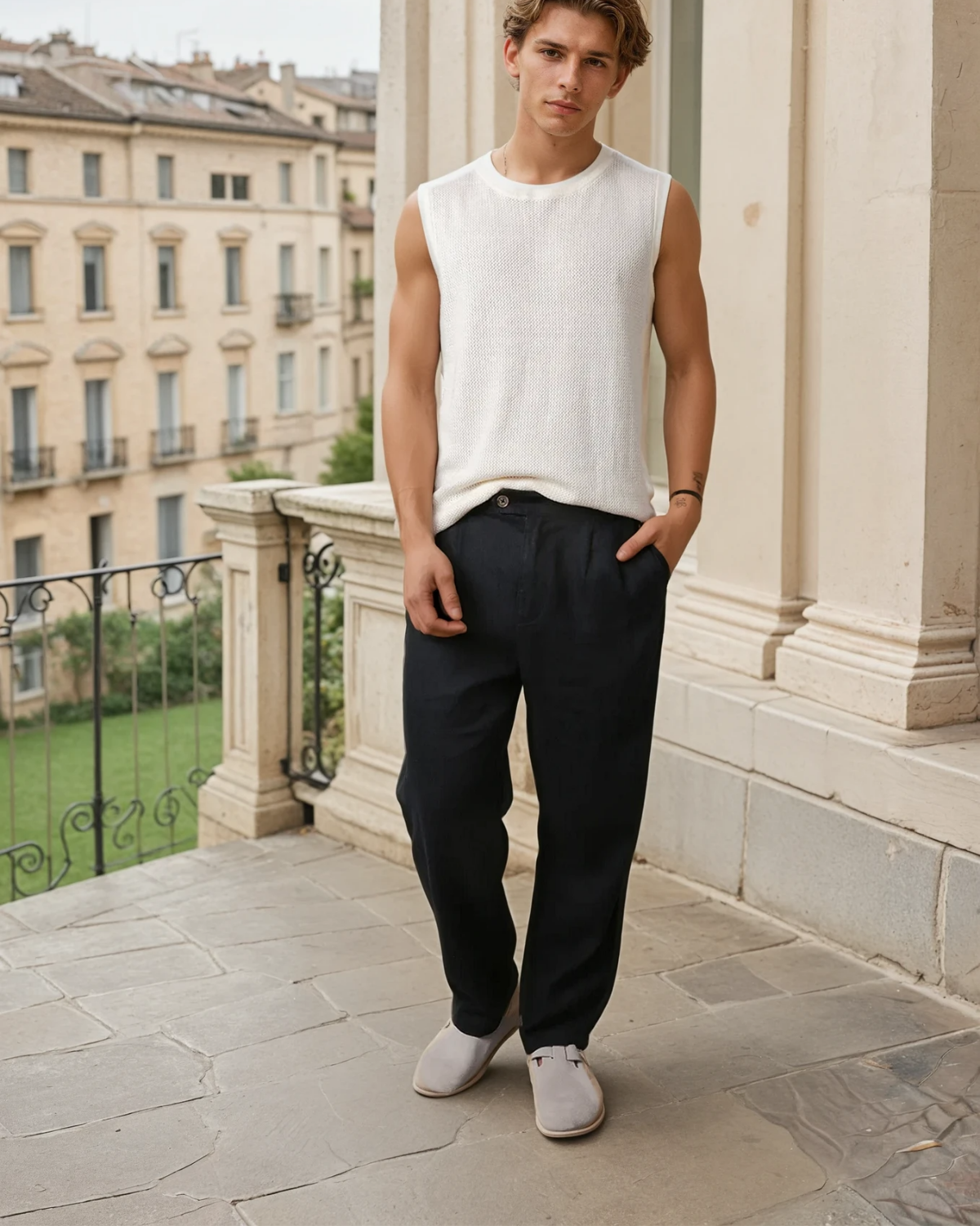 Linen Slack Pant - Night