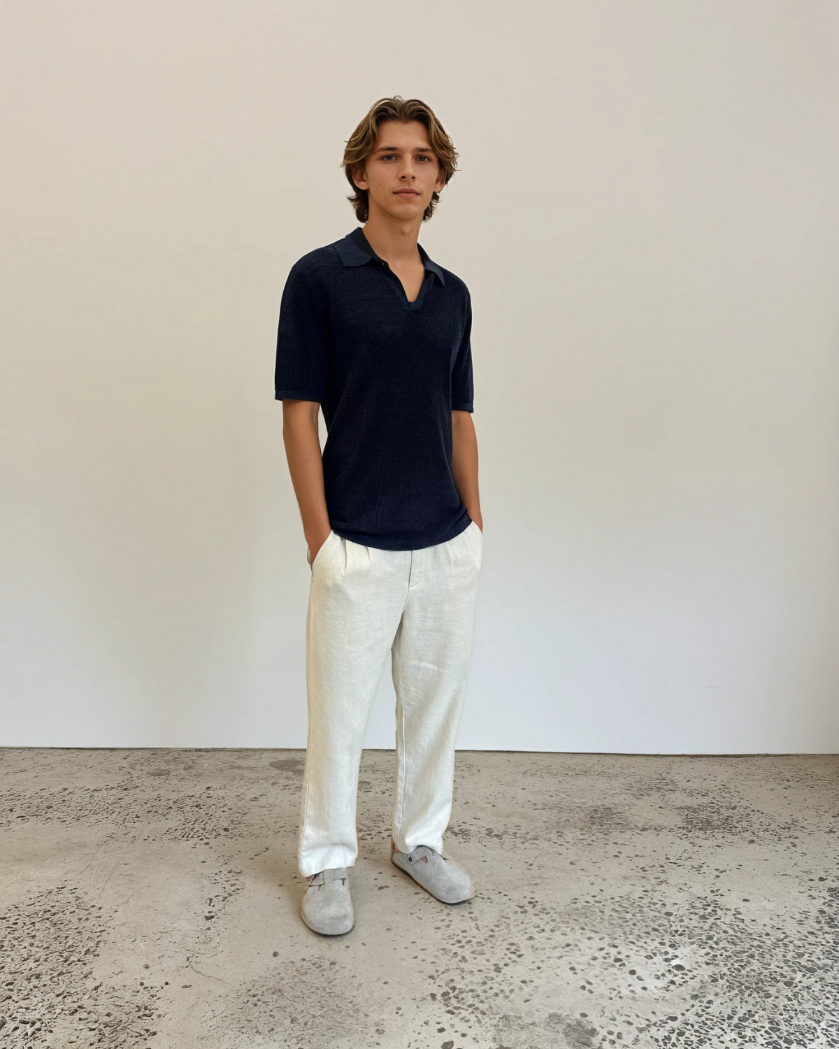 Linen Slack Pant - Hay