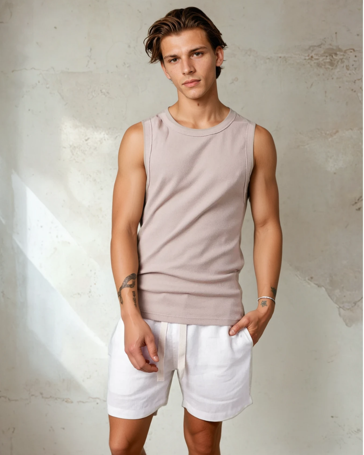 Amalfi Stripe Linen Short - White