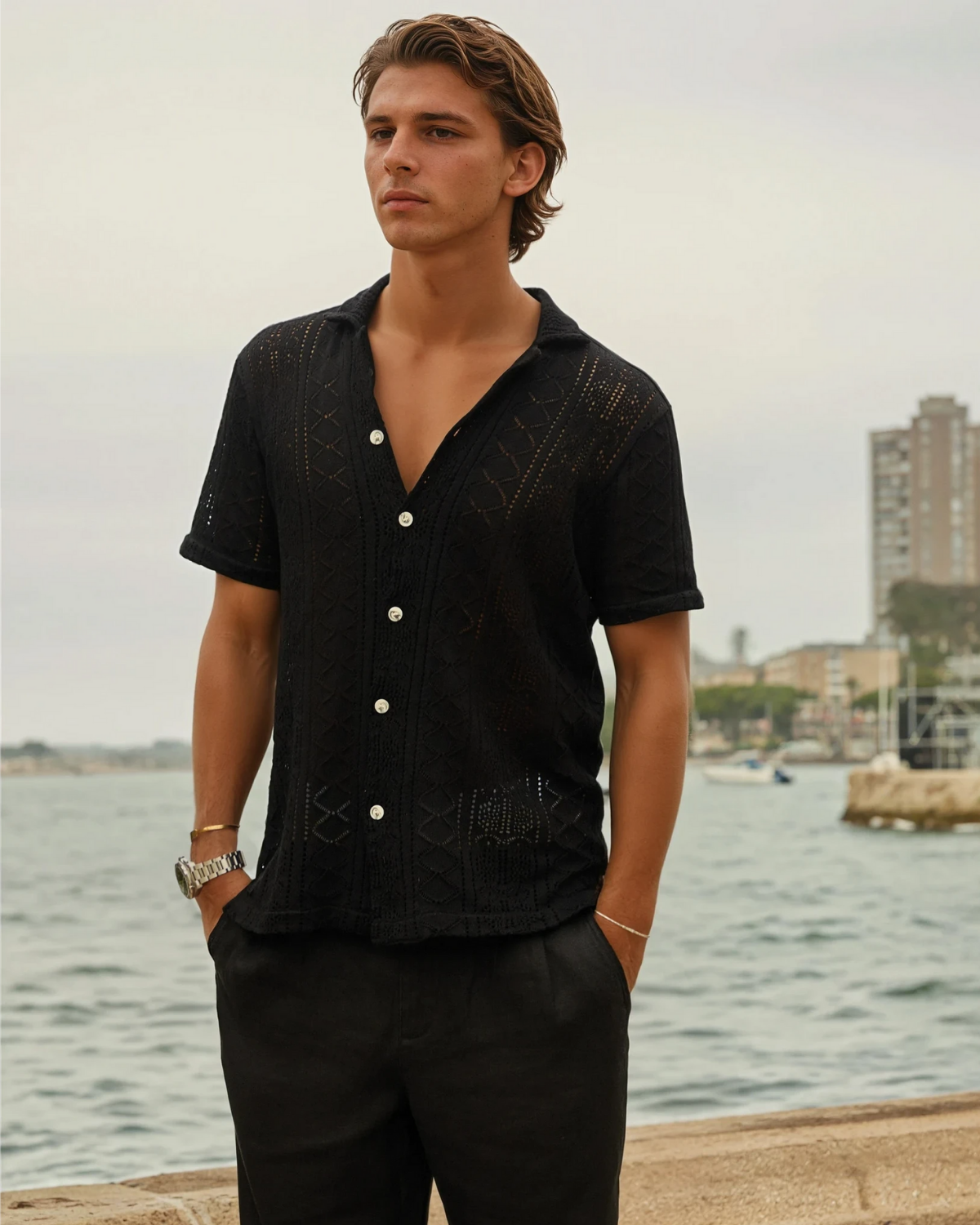 Cinetto Knit S/S Shirt - Black