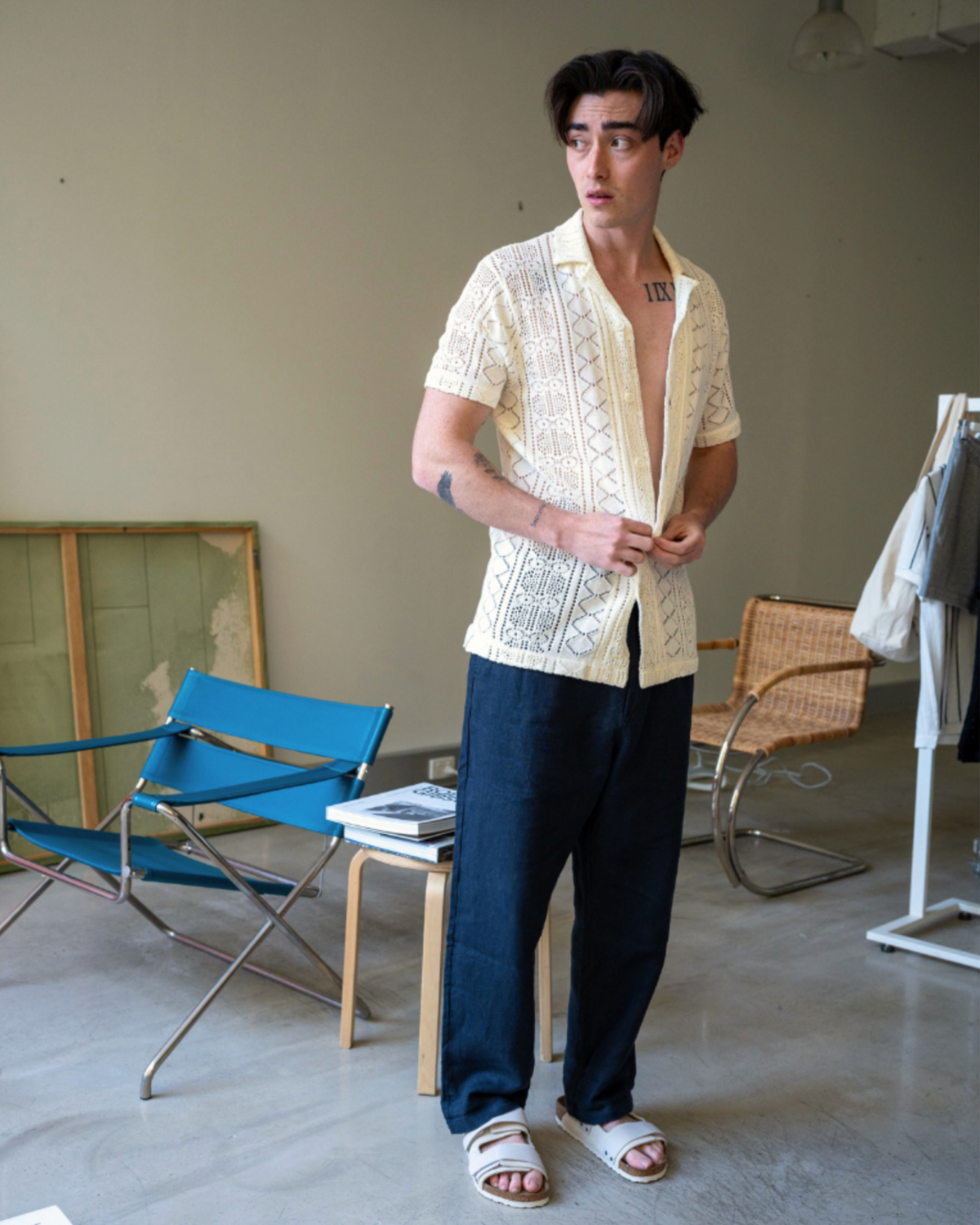 Cinetto Knit S/S Shirt - Cream