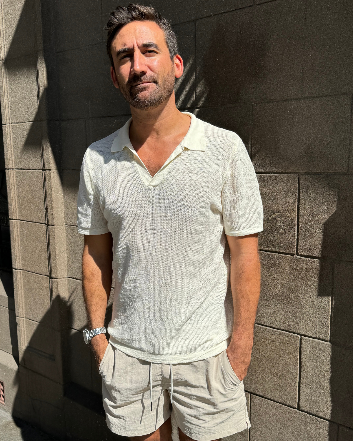 Lucca Linen Polo Cream
