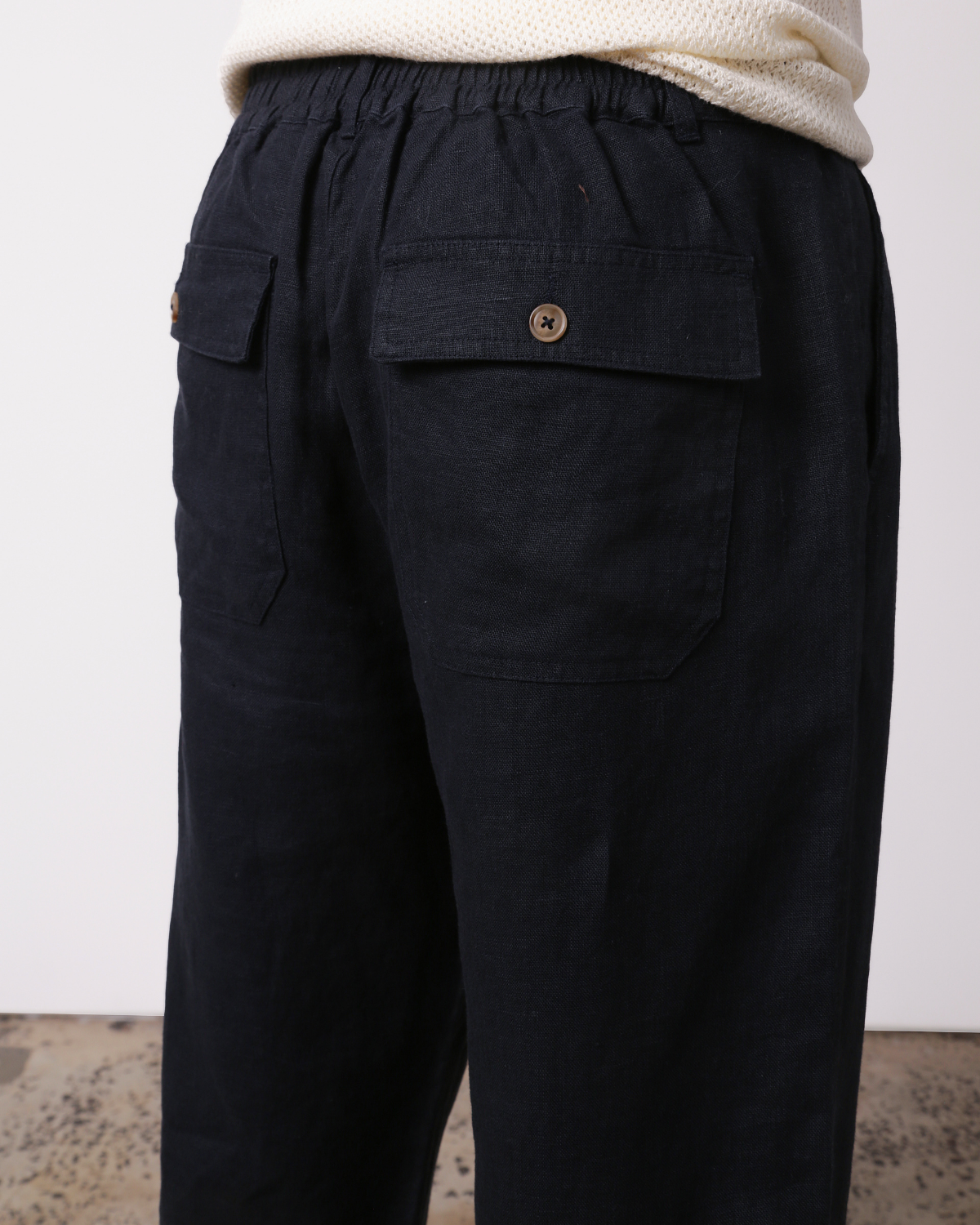 Linen Slack Pant - Midnight