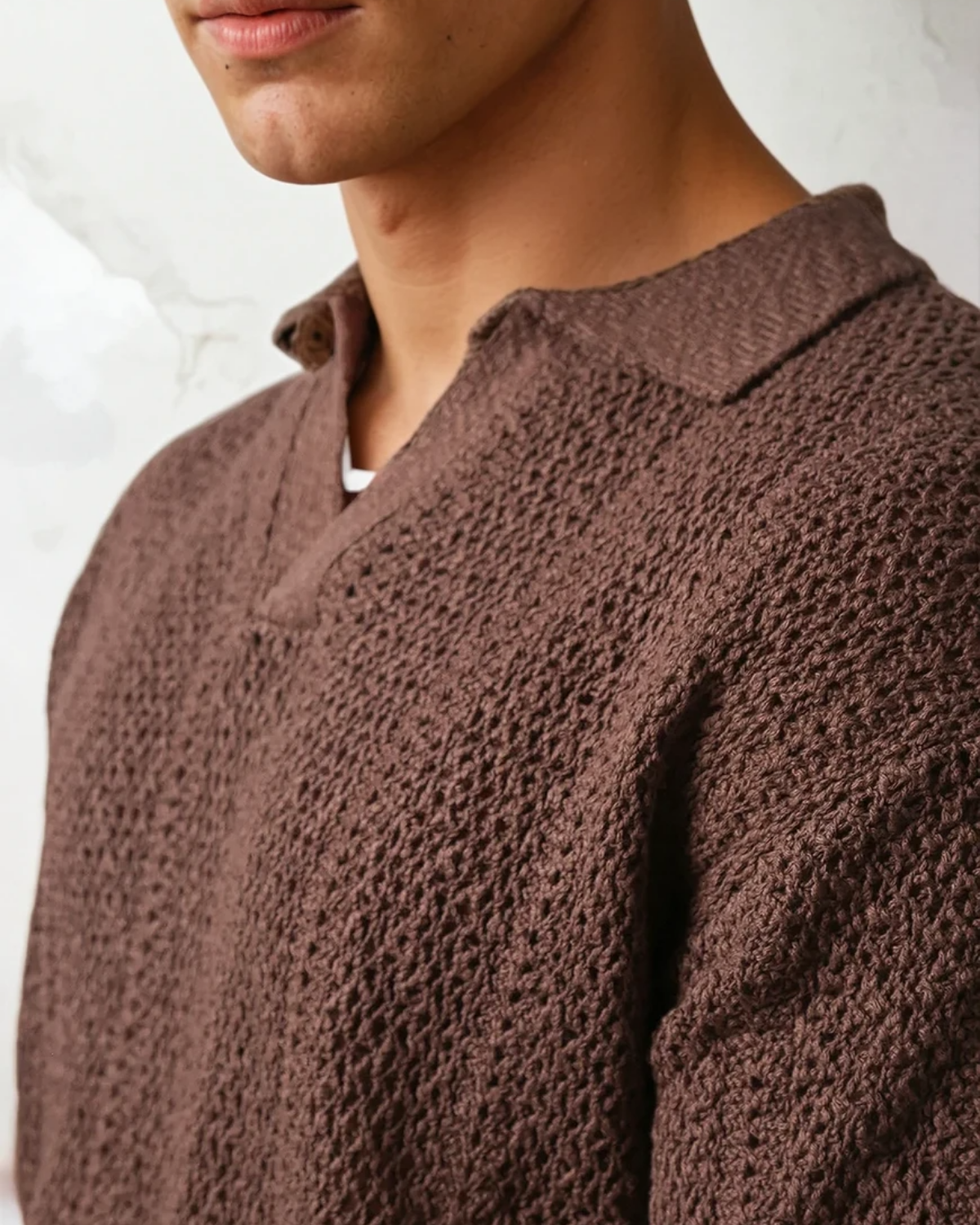 Maya Knit Polo Chocolate