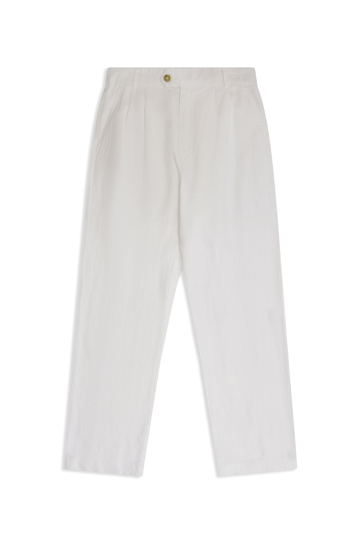 Linen Slack Pant - White