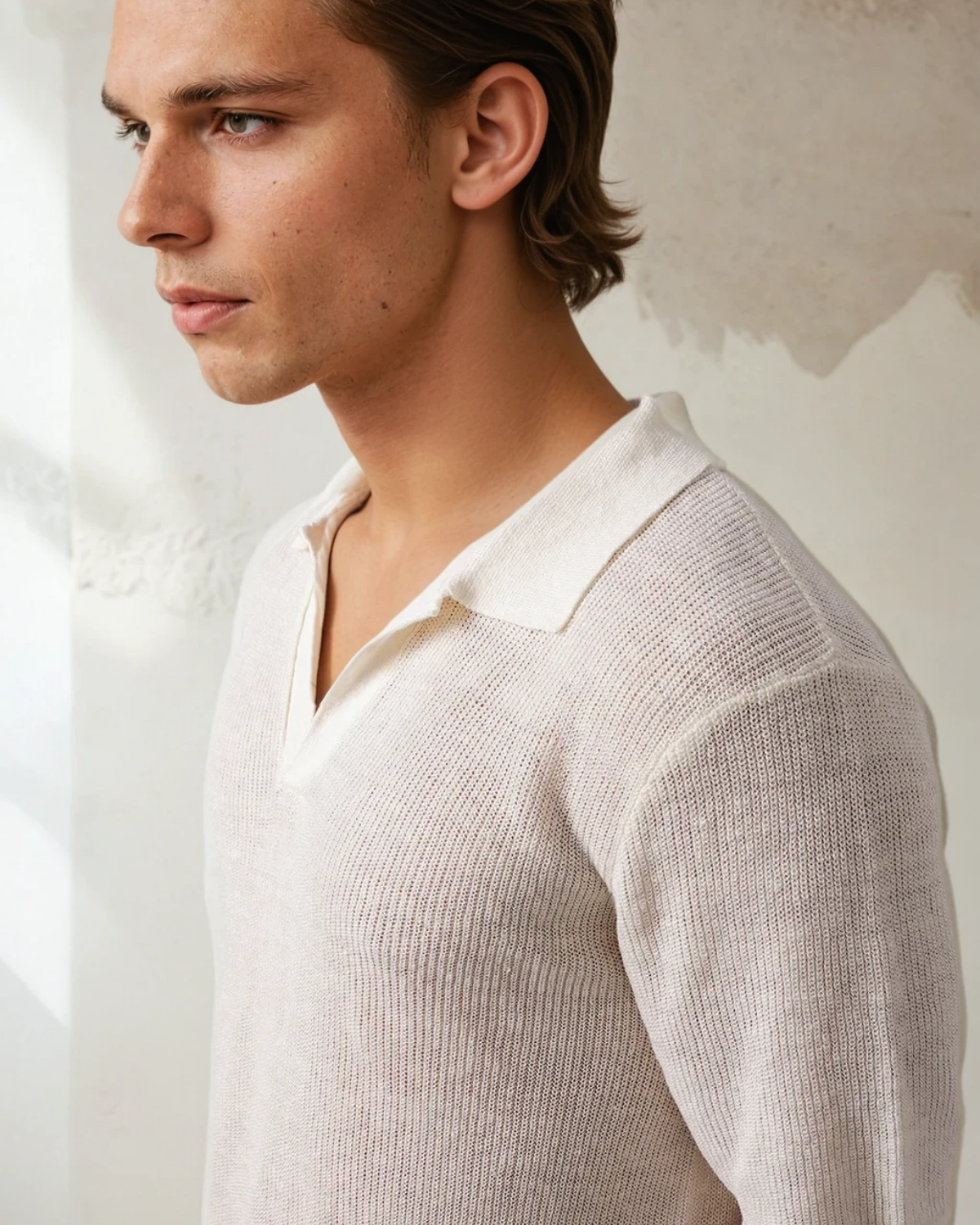 Lucca Linen Polo Cream
