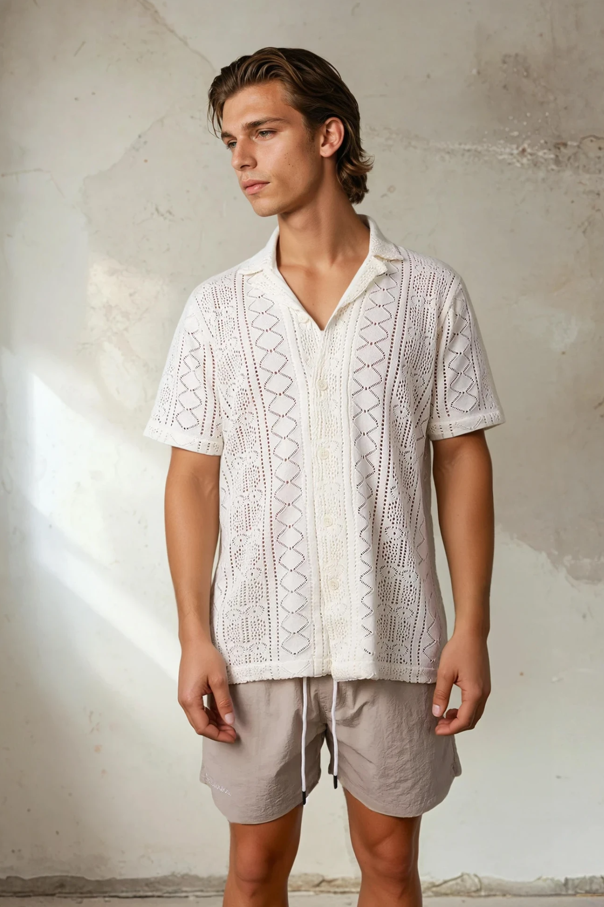 Cinetto Knit S/S Shirt - Cream