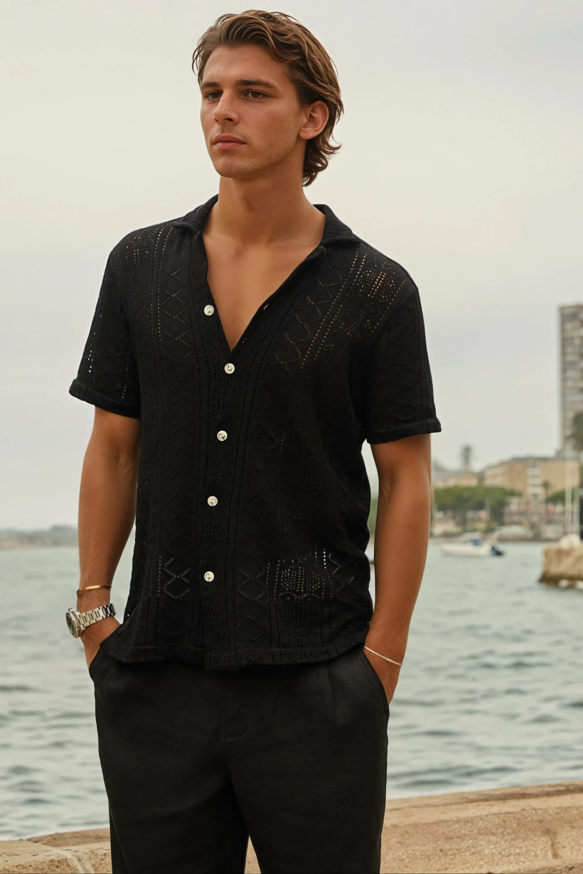 Cinetto Knit S/S Shirt - Black