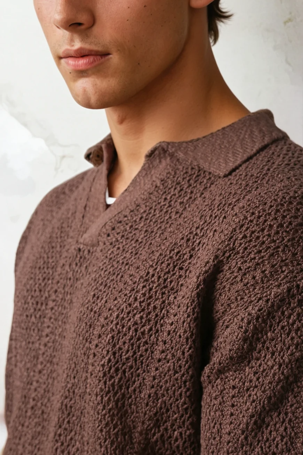 Maya Knit Polo Chocolate