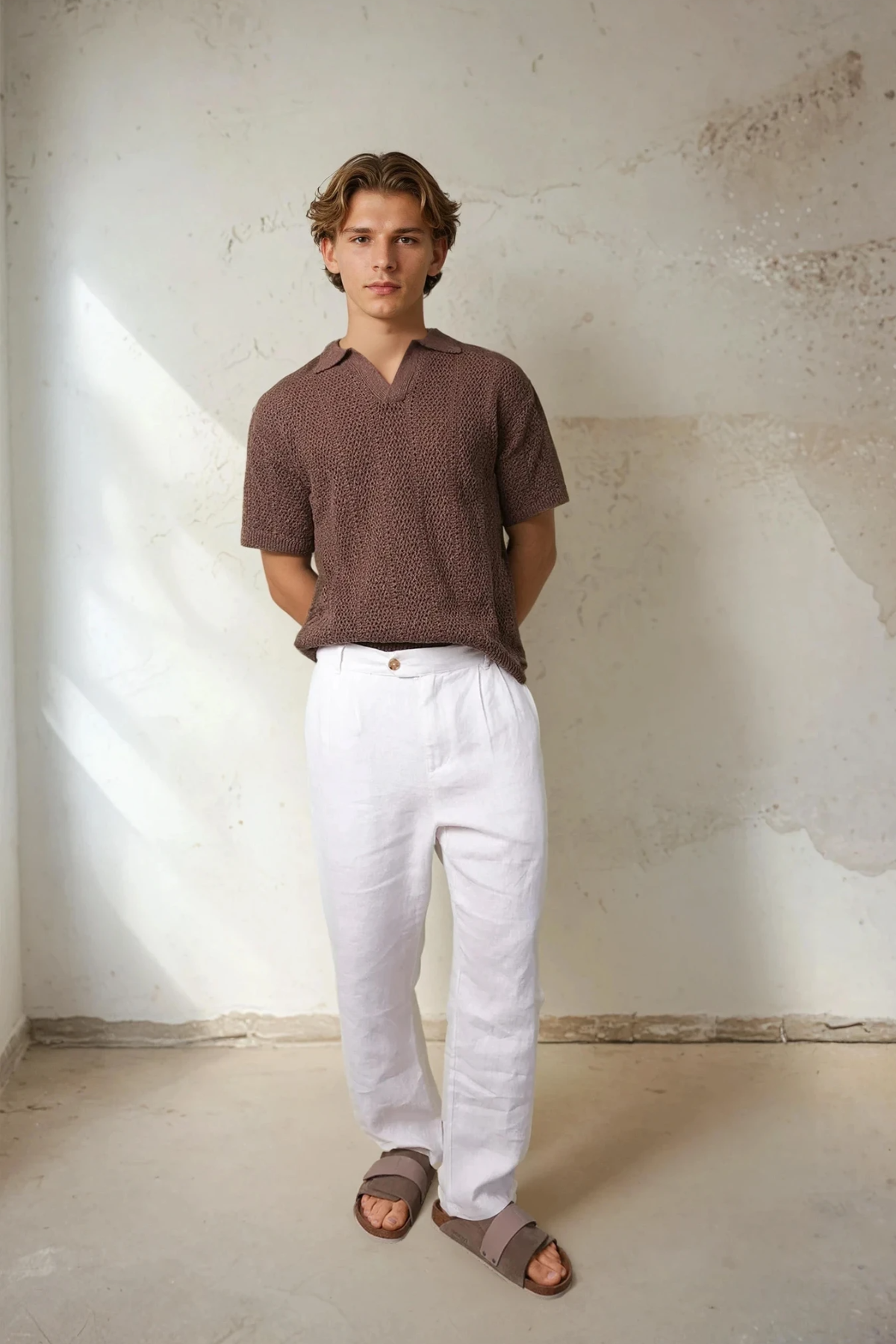 Maya Knit Polo Chocolate